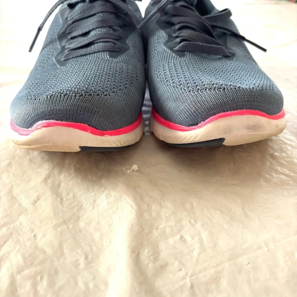 Skechers Flex Appeal 2.0 Stretch Knit Slip-On Sneakers blue pink SZ 6.5 Worn 1X